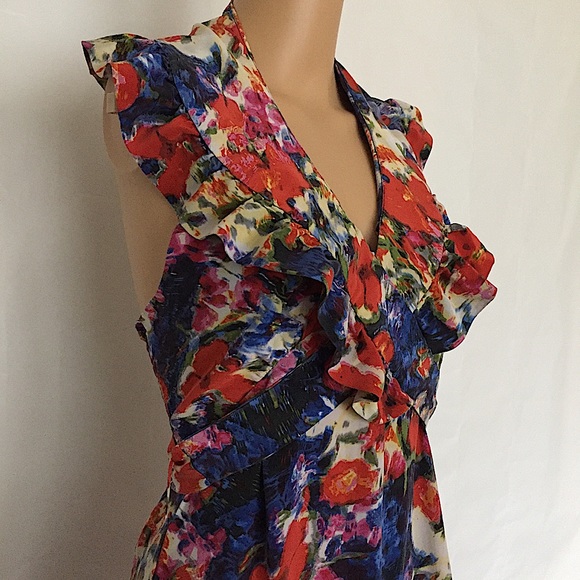 Anthropologie Postella Silk Halter Floral Dress - Picture 8 of 16